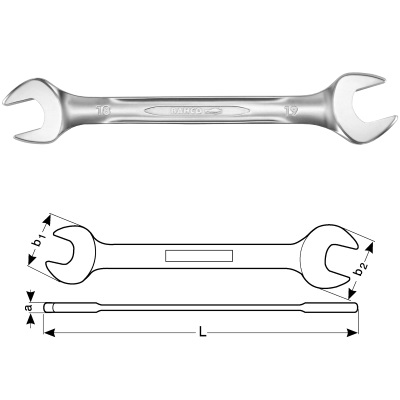 Bahco 6M-14-15 Steeksleutel metrisch, maat 14x15mm